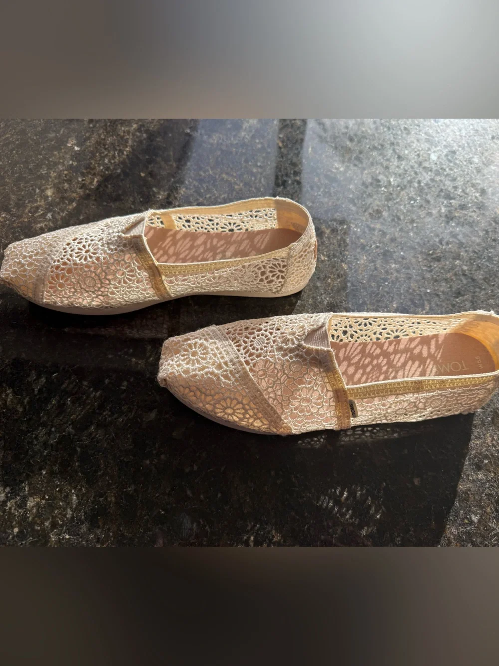 TOMS Women's Alpargata Moroccan Crochet Slip-Ons in Natural/Cream